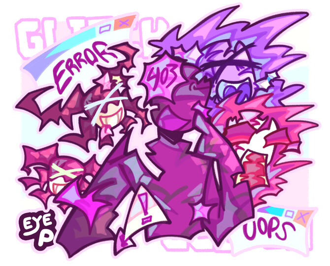 A drawing of Glitch feat. Glitch, Glitch and Glitch again.