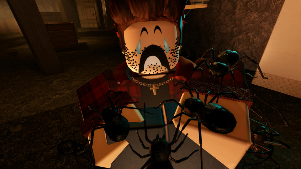 DOORS Man crying with spiders. You can probably guess what this is based on!